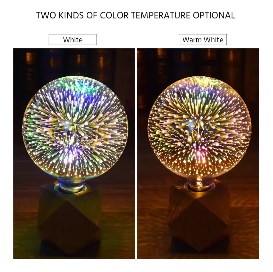 G125 G80 E27 Bulb Night Light Star Fireworks Effect table Lamp Decoration Bulb bedside Home Room Decor Light Luminaria 110V 220V