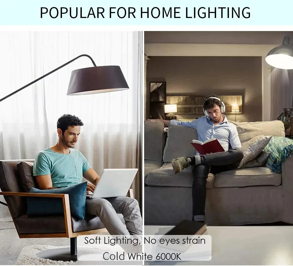8PCS LED Bulb E27 B22 E14 AC220/110V 3W 6W 9W 12W 15W 18W Brightness and Low Energy Consumption Living Room Home LED Light Bulbs