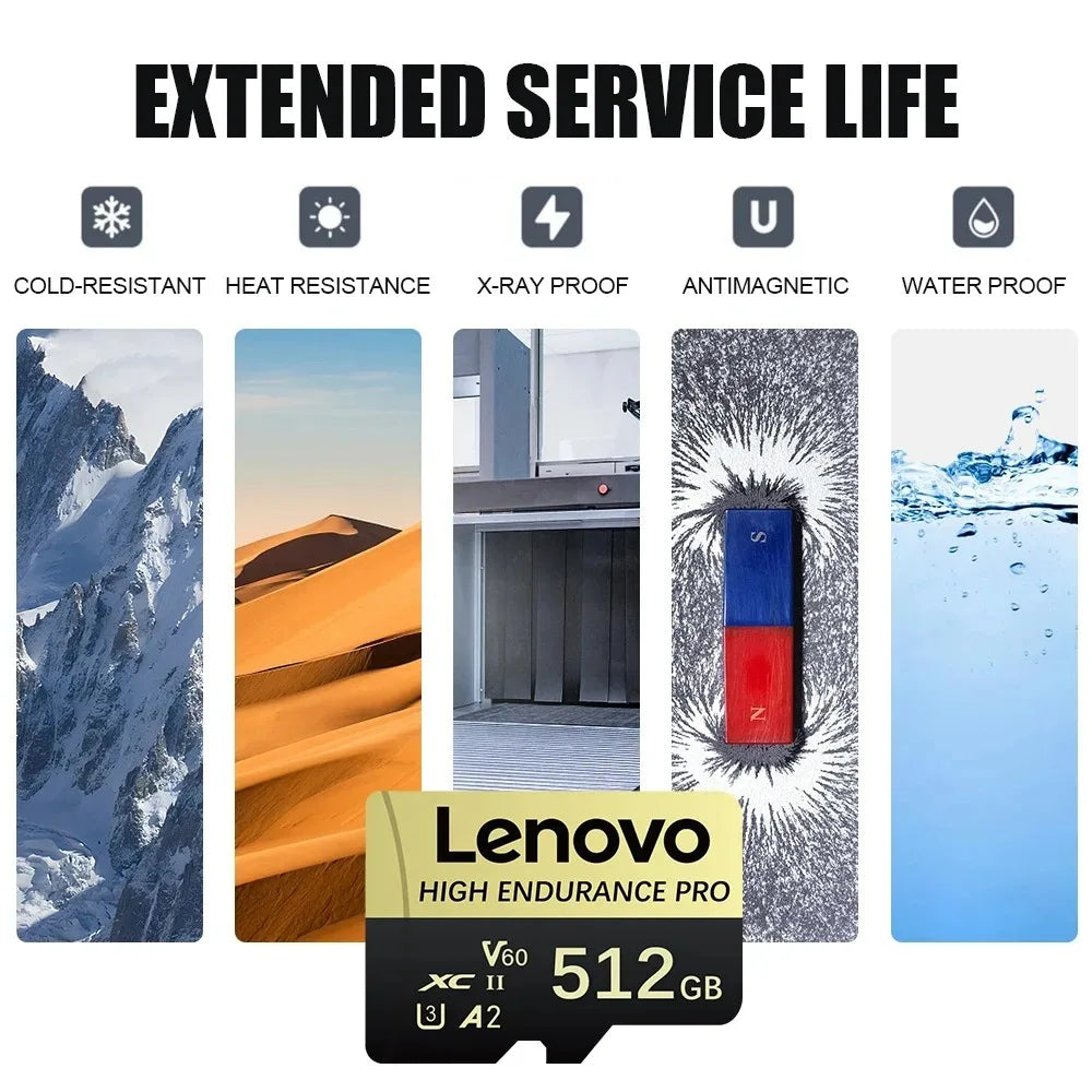 Lenovo SD Memory Card 2TB 1TB Class 10 High Speed Micro TF Card 1TB 512GB128GB 256GB For Nintendo Switch PC Smart phone SD Card