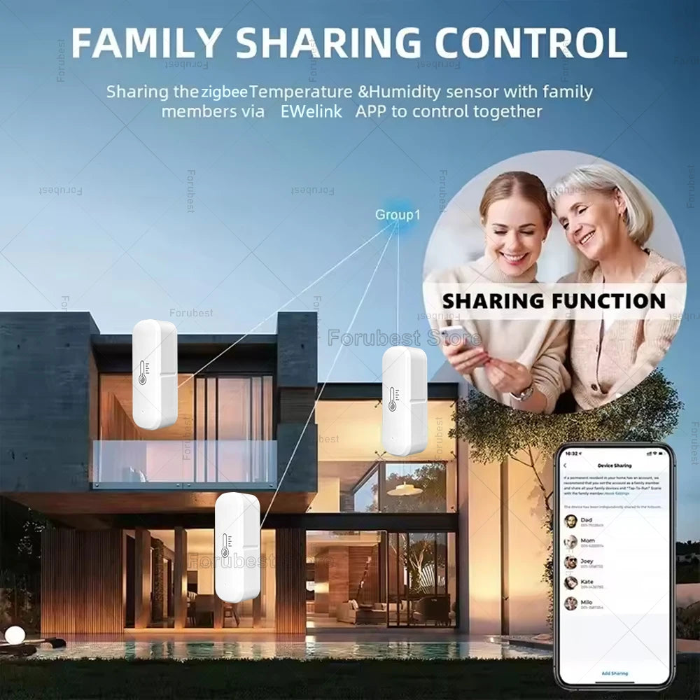 Smart Zigbee Temperature And Humidity Sensor Intelligent Home Thermometer Hygrometer EWelink App Monitor For Alexa Google Alice