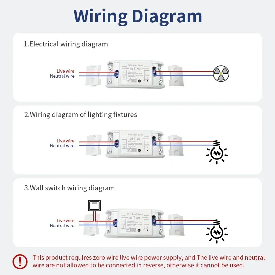 20A/16A/10A WIFI Switch Smart Home Automation Relay Module Wireless Control Switch Relay Breaker Voice Control Work Alexa Google