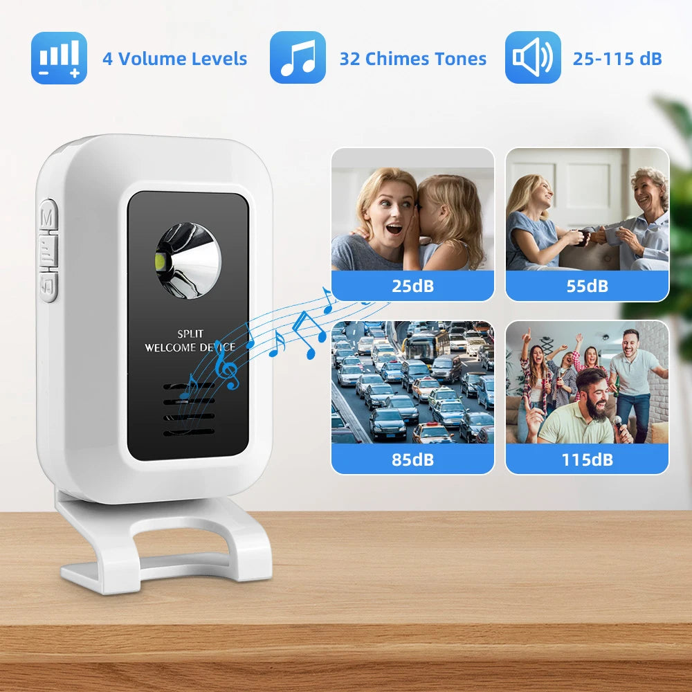 KERUI Wireless Welcome Chime Bell Motion Sensor Detector Security Alarm 32 Songs Doorbell Smart Home LED Night Light Store Shop