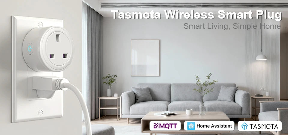 Tasmota UK Smart Plug 16A 20A with WiFi Power Energy Monitor App Remote Control Timer Schedule Voice Control for Alexa Google