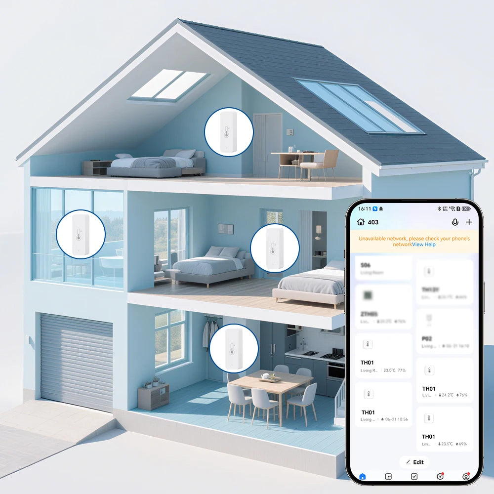 Tuya Zigbee WiFi Temperature Humidity Sensor APP SmartLife Remote Control For Smart Home WorkWith Alexa Google Assistant