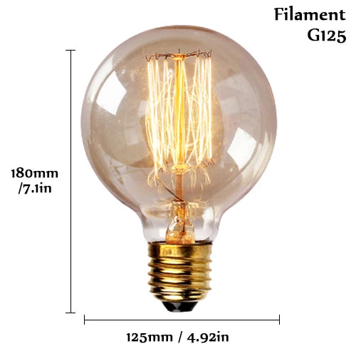 Retro Edison Bulb E27 220V 40W Light Bulb A60 ST64 T10 T45 G80 G95 Filament Vintage Ampoule Incandescent Spiral Lamp