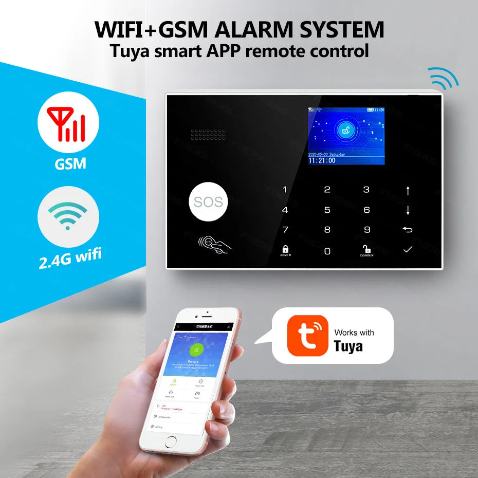 KERUI G30 Alarm System for Home WIFI GSM Security Alarm Panel with Temperature and Humidity Display Work Alexa Tuya Smart App