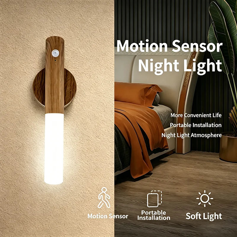 LED Night Light USB Charging Intelligent Human Induction For Bedside Cabinet Home Wardrobe Lighting Motion Sensor Light Led Lamp