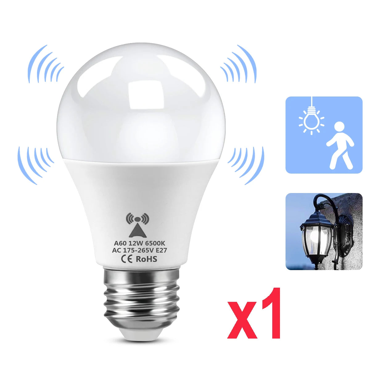4/2/1PCS Sensor Lamp AC85-265V 220V 110V Radar Motion Induction e27 Bulb Human Body Detecting Smart Sensitive Doorway Lighting