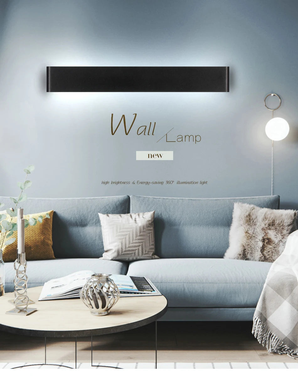 Modern LED Wall Lamp Dimmable 110/220V Indoor Light Fixture Wall Sconces Stair Bedroom Bedside Living Room Home Hallway Lighting