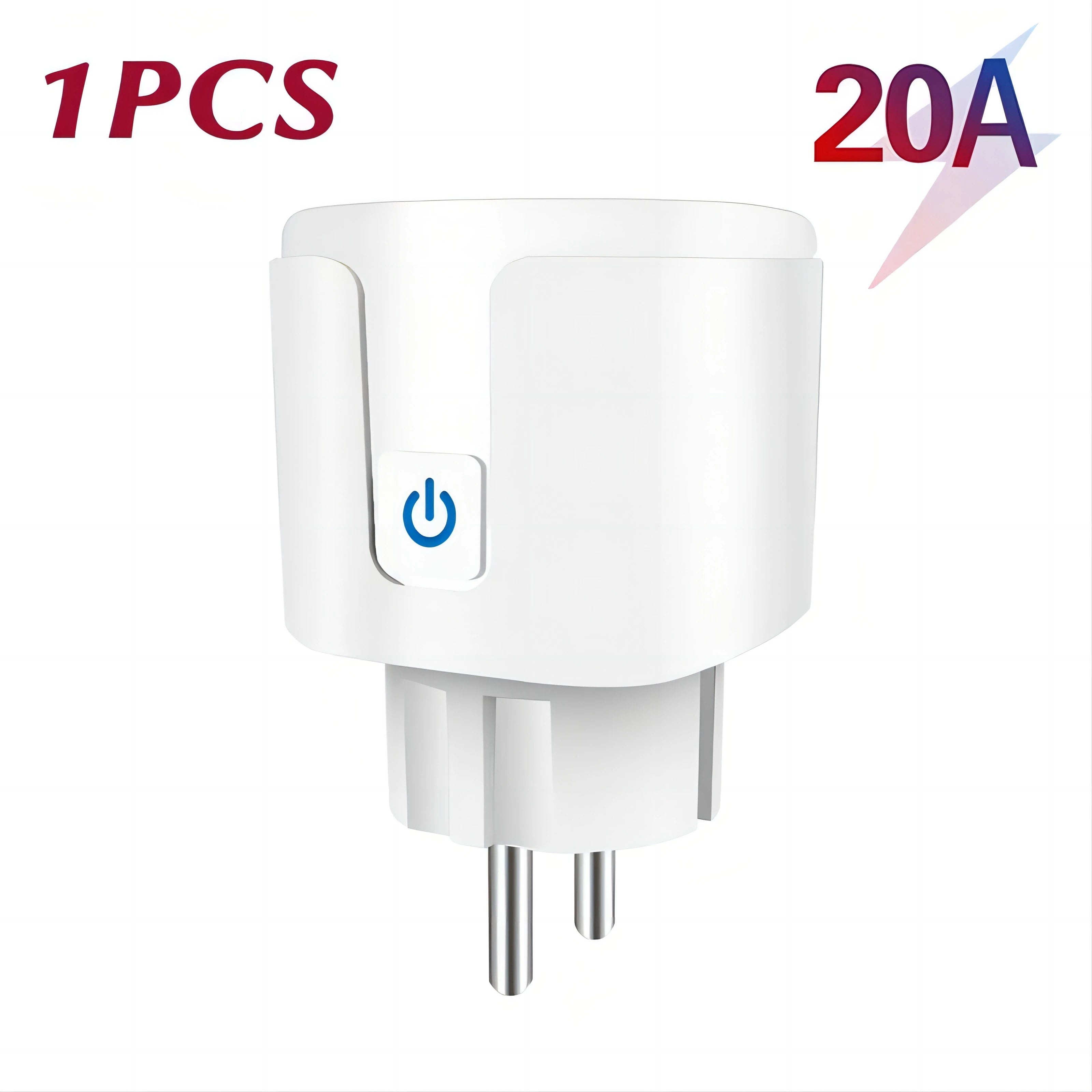 Works with Tuya Smart Life App Wifi Plug 20A Smart Socket EU Power Monitor Remote Control Outlet Works with Alexa Google Home