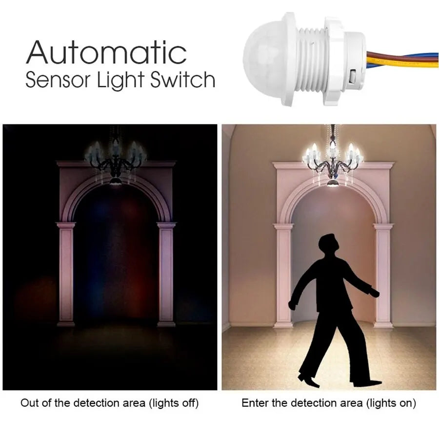 Infrared Body Sensor Switch PIR Sensor Detector Switch 110V 220V Motion Sensor Switch For Home Ceiling Lamp LED Lighting