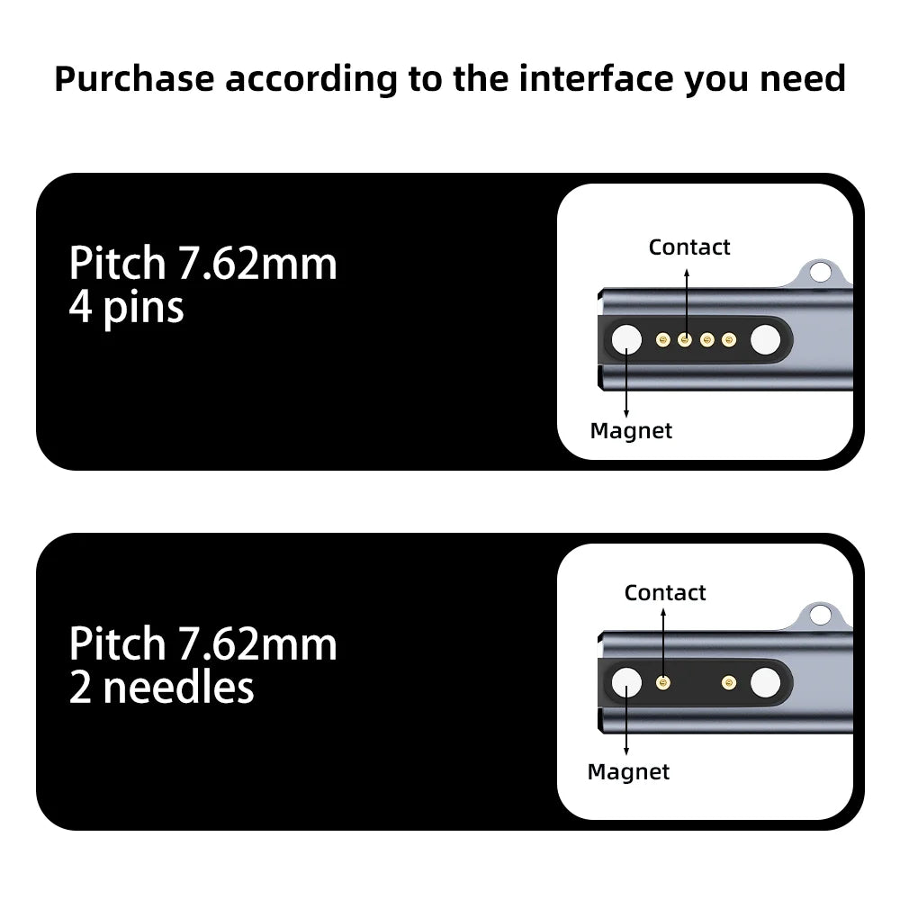 Suitable for Shokz devices bone transfer headset/smart watch charging adapter USB-C to 7.62MM 2-pin/4-pin magnetic charging port