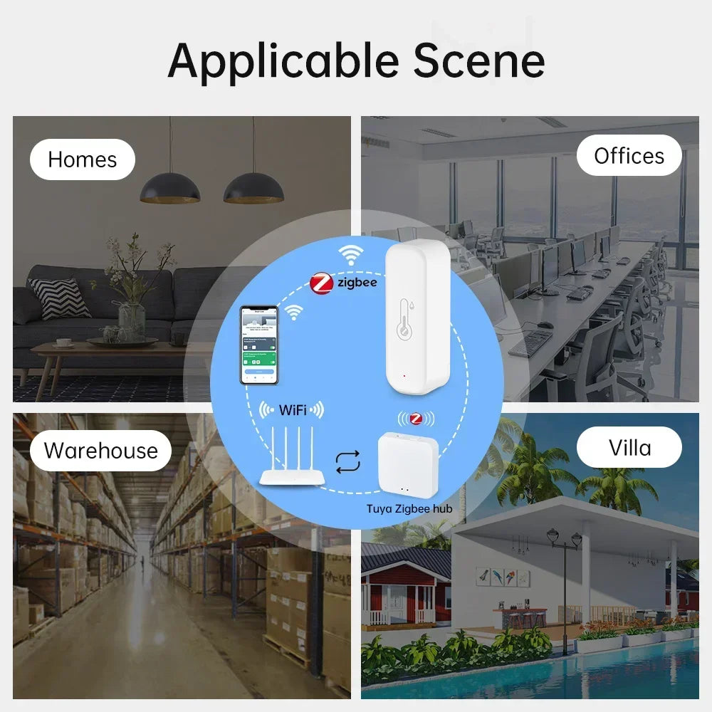 Tuya Zigbee Temperature Humidity Sensor APP Remote Control For Smart Home Work With Yandex Alexa Home Assistant ZHA Zigbee2MQTT