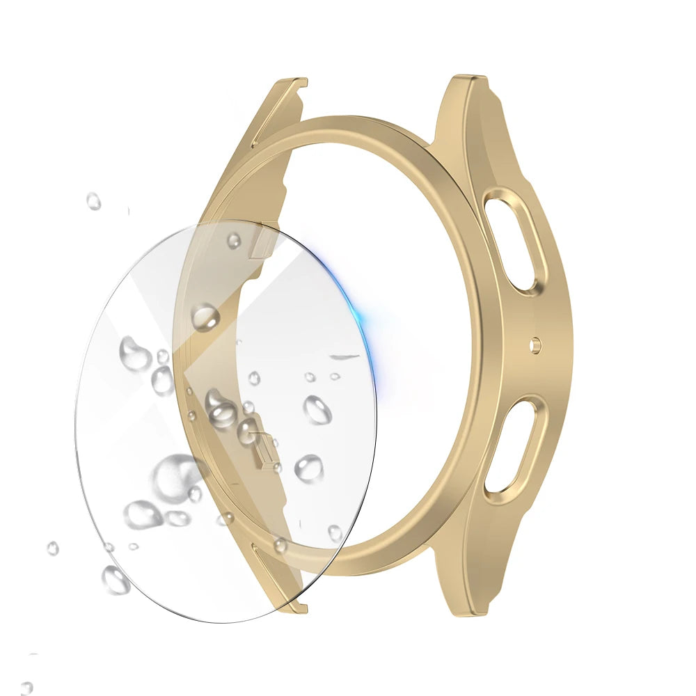 Glass+Case for Samsung Galaxy Watch 7 40mm/44mm Screen Protector Tempered Glass&Hard PC Protective Bumper Cover Accessories Set