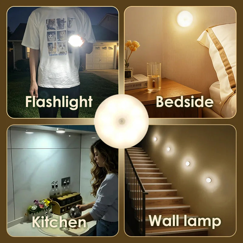 Magnetic LED Cabinet Light USB Rechargeable Motion Sensor Smart Emergency Night Lamp For Closet Cupboard