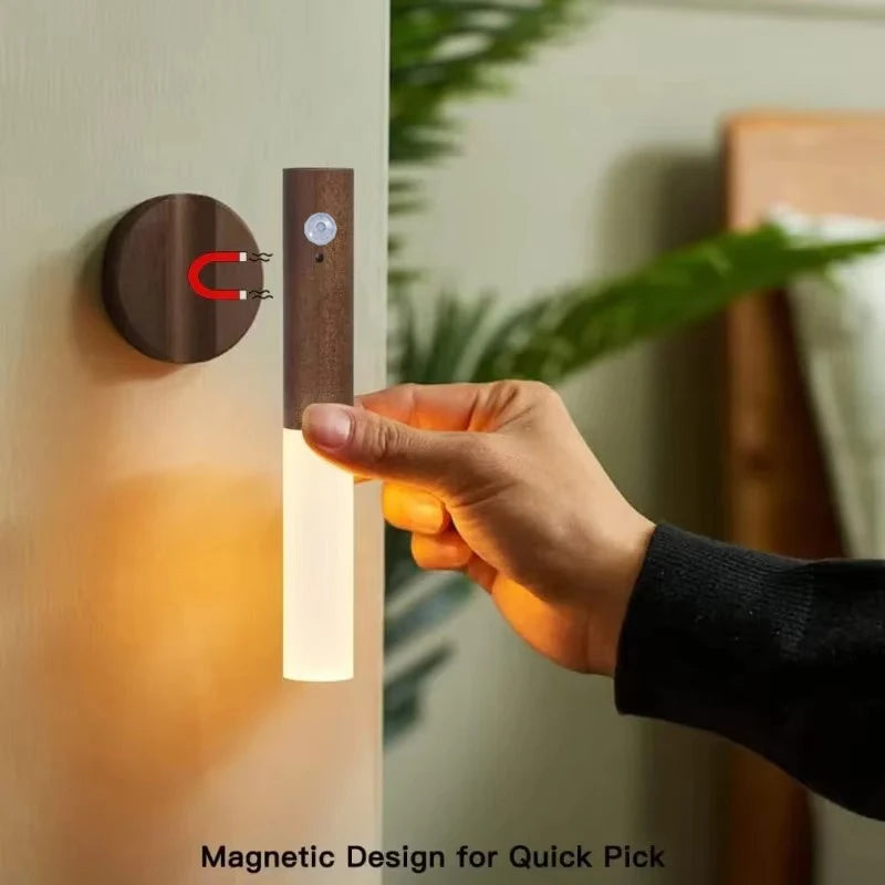 Automatic Night Light Motion Sensor Rechargeable 3-Mode LED Wall Light Human Body Induction Light for Bedroom Bathroom Hallway
