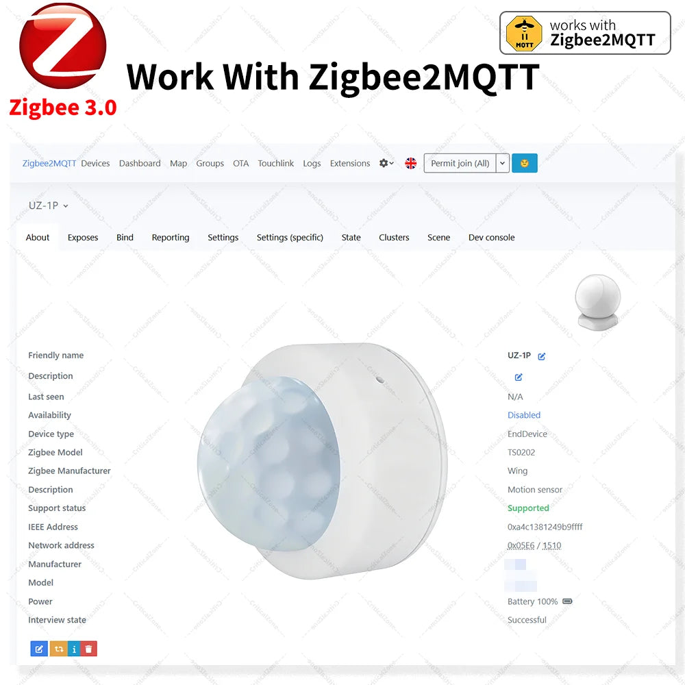 Zigbee 3.0 PIR Montion Sensor Zigbee Sensor Zigbee Hub Required workwith Home Assistant Yandex Alexa ZHA Zigbee2MQTT SmartLife