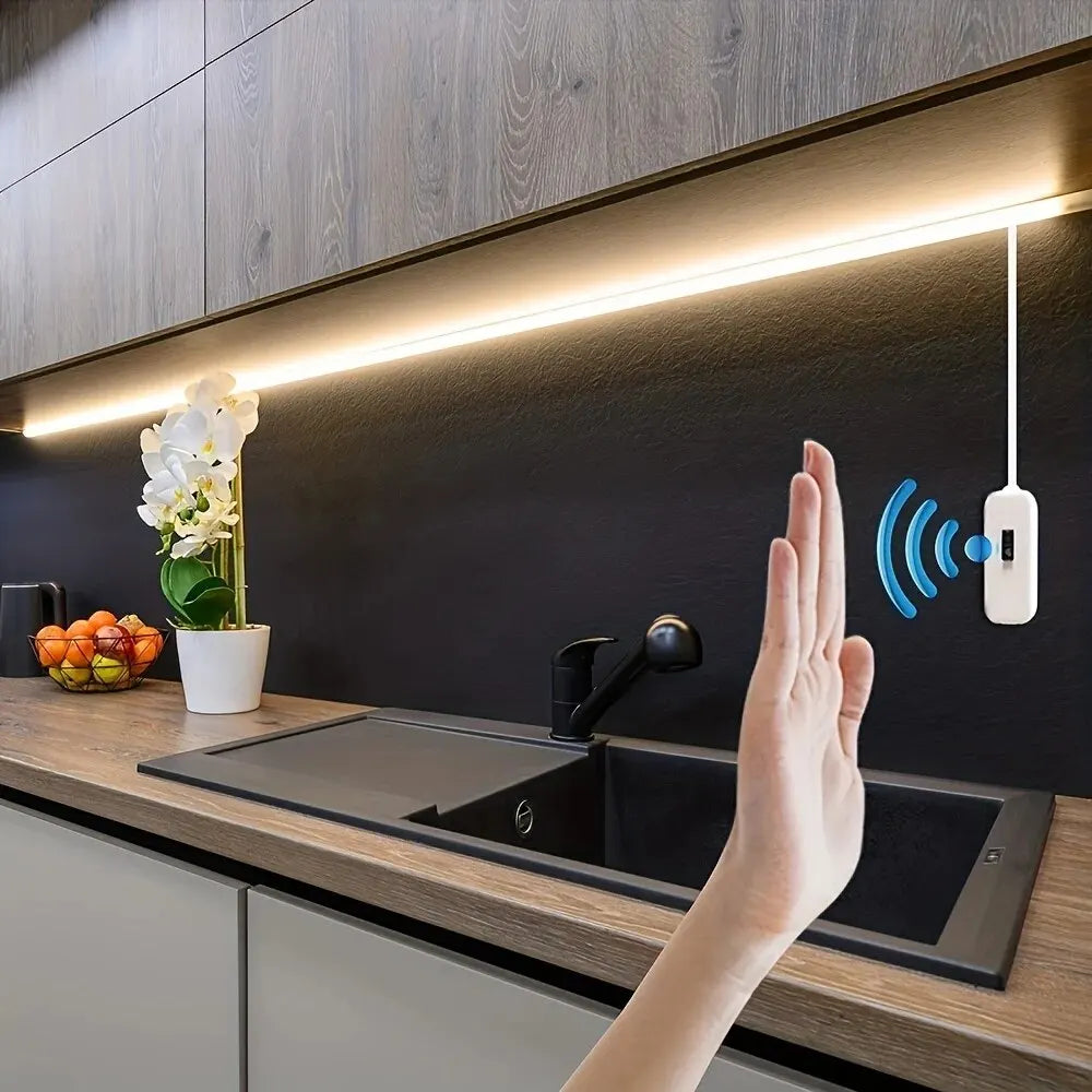 1M DC 5V Night Lights Lamp USB Gesture Sensor Dimmable 60 LEDs/m Strip Lights TV Backlight Kitchen Hand Sweep Waving Tape Diode
