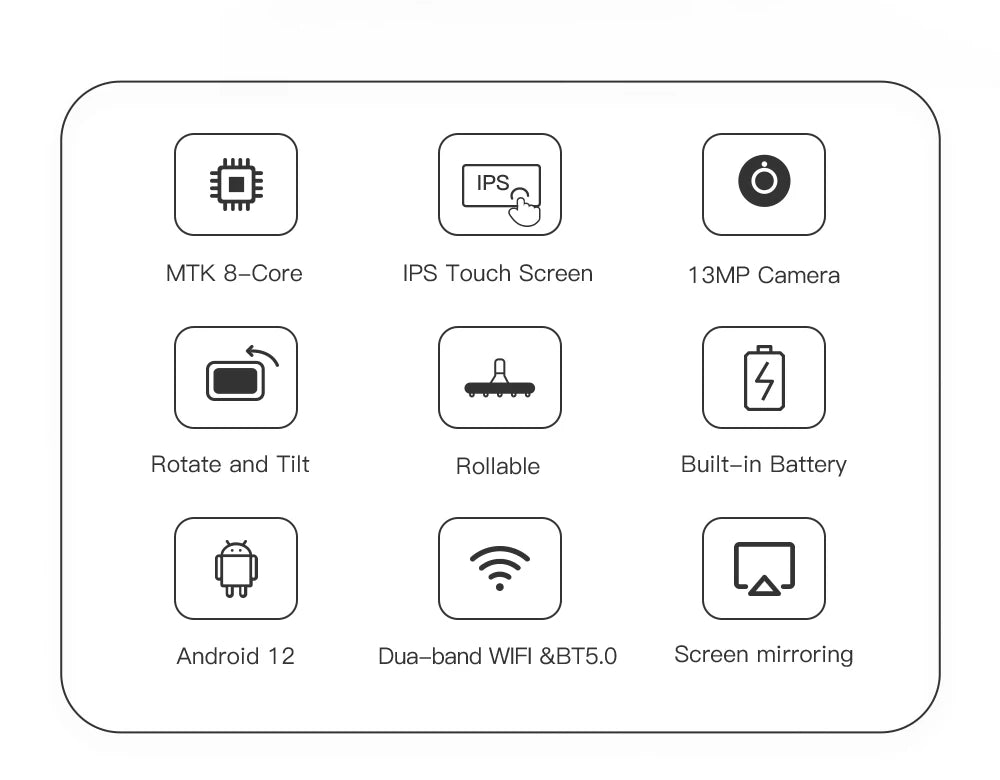24 Inch Smart Home Fitness Entertainment Movable Charging Screen Built in Dual Speaker High-Definition Camera Smart TV
