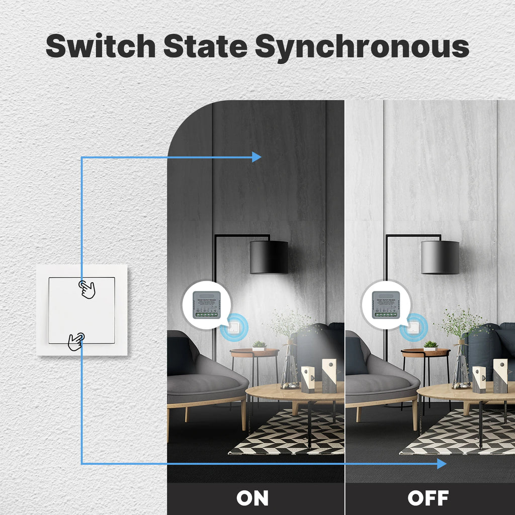 MOES Tuya WiFi Zigbee Mini DIY Smart Switch Module 1-4 Gang Timer Home Automation Compatible with Google Home Alexa