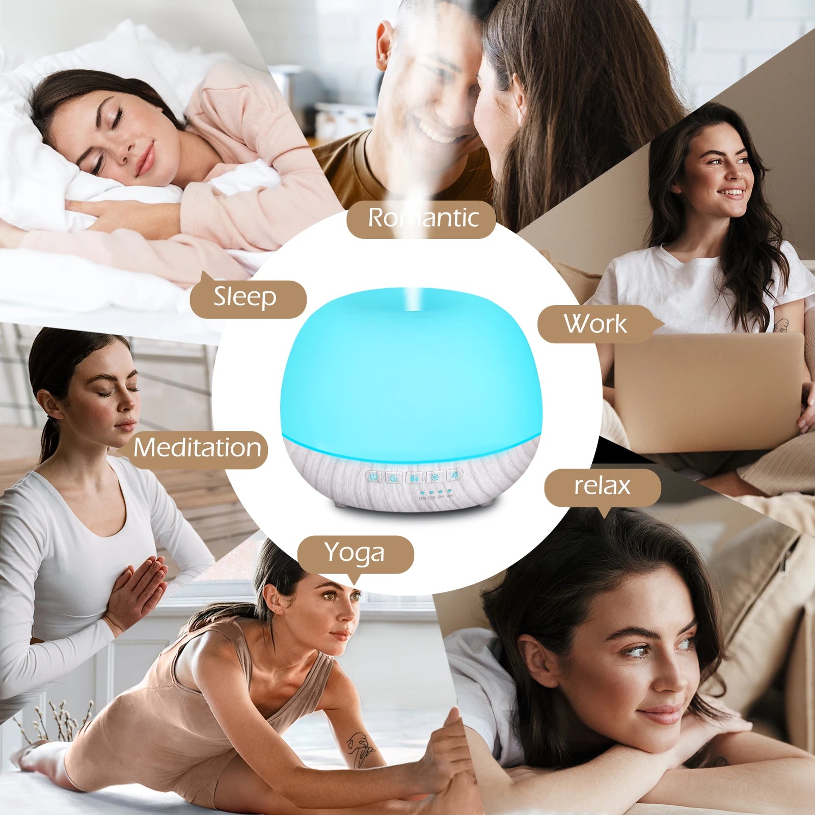 WiFi Smart 550ML Electric Aroma Diffuser Essential Oil Diffuser Air Humidifier Ultrasonic Remote Control Mist Maker Home
