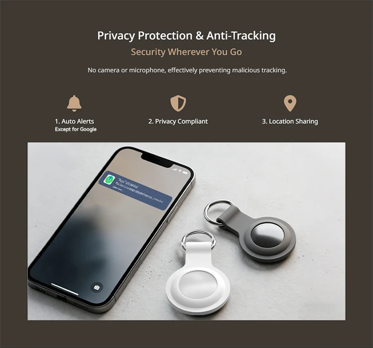 2-in-1 Dual Mode Anti-lost Tracker for Android & iOS Item Finder Waterproof Pet Dog GPS Tag for iPhone Devices with Google