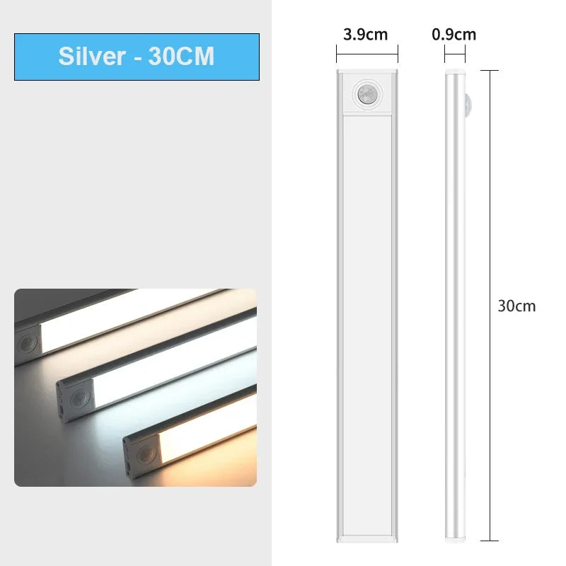 Night Light TYPE-C USB Lights Motion Sensor LED Three colors in one Lamp For Kitchen Cabinet Bedroom Wardrobe Indoor Lighting