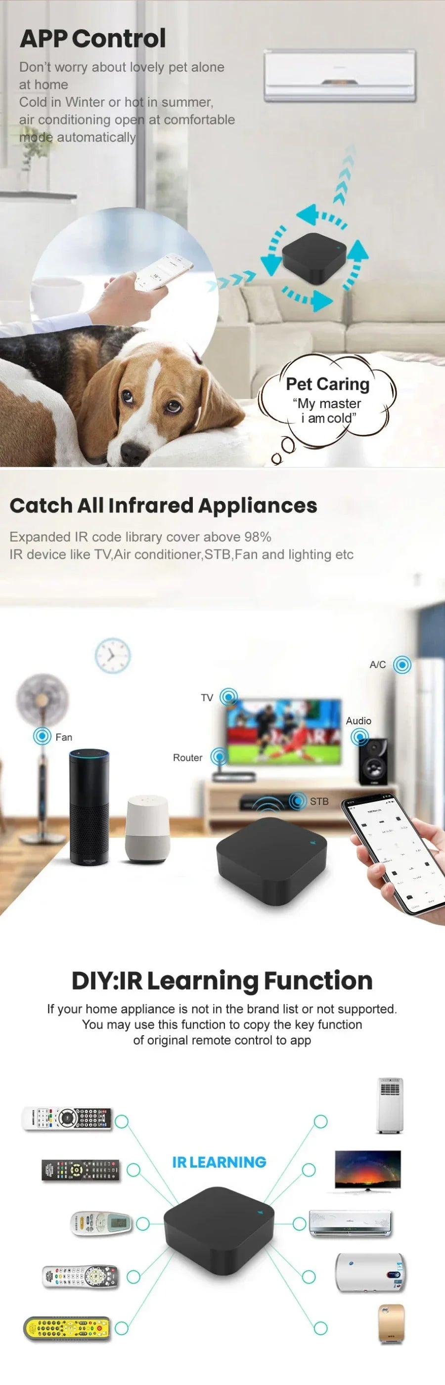 Tuya Zigbee 3.0 Smart IR Remote Control For Alexa Google Home For AC TV Smart Home Blaster Infrared Universal Remote Controller