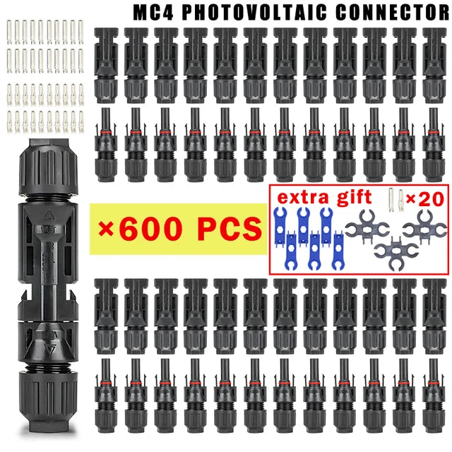 400/200/100/40/20/10 Pcs Photovoltaic Solar Connector Kit 1000V 30A Panel Solor Connectors for PV/MC Cable 2.5/4/6mm2