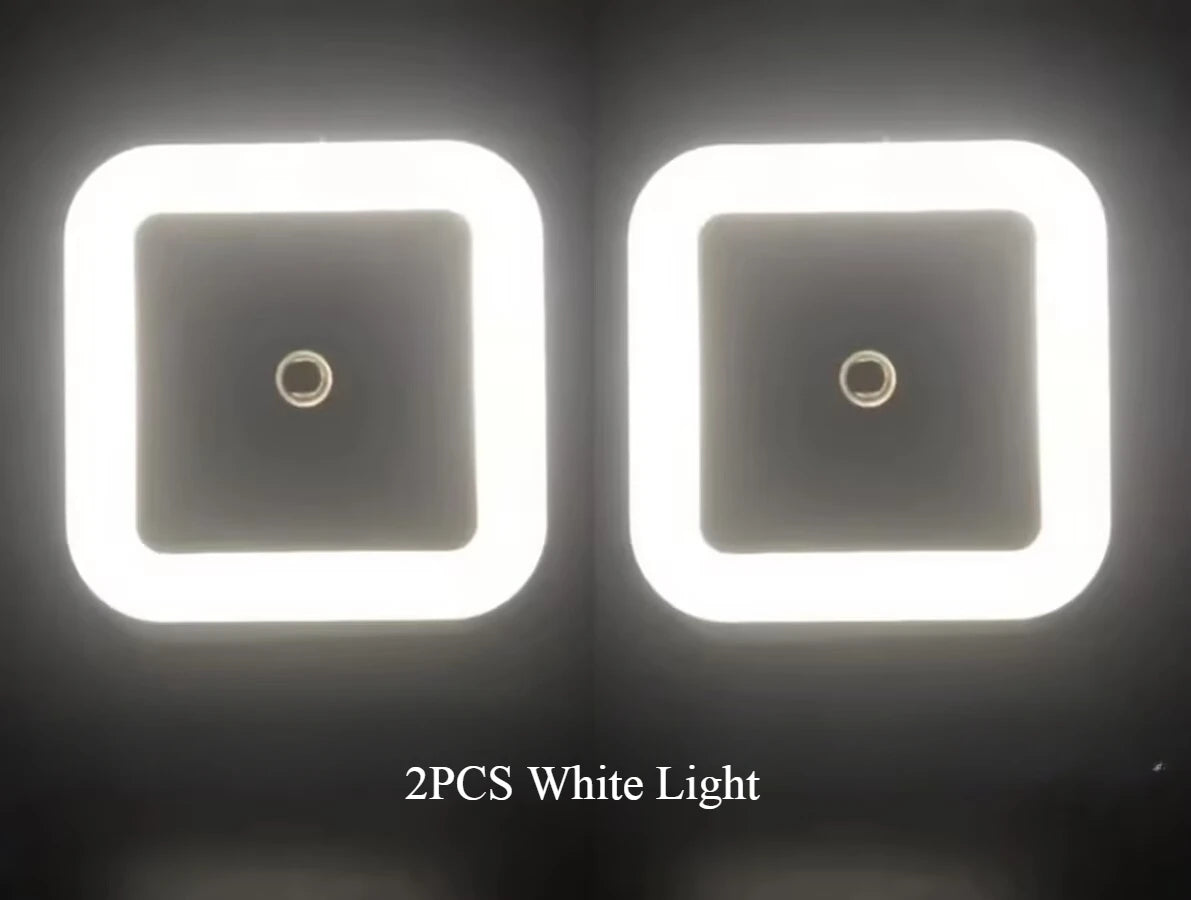 1-4pcs LED Wireless Sensor Night Light EU US Plug Mini Square Night For Baby Children Living Room Bedroom Corridor Lighting Lamp