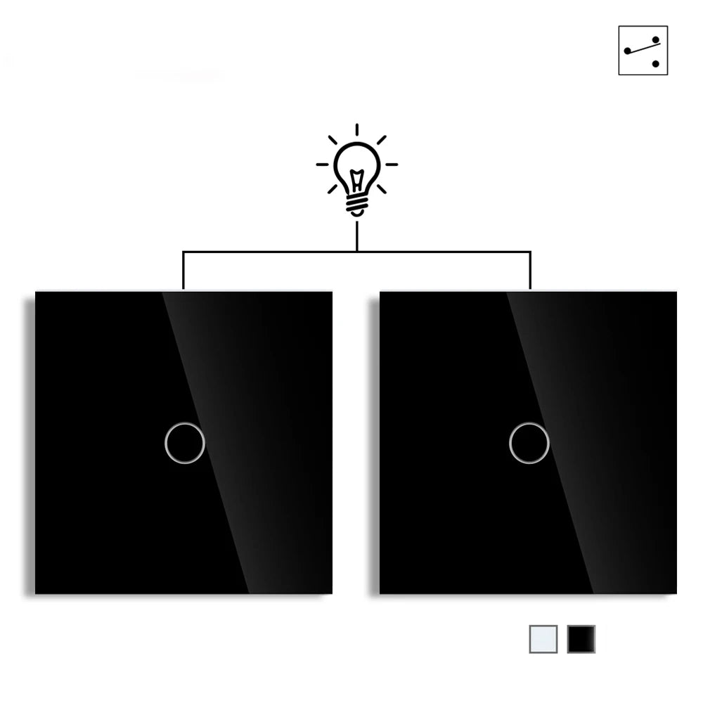 1/2gang 2way Dual Switch Wall Touch Switch EU Standard Light Switches For Staircase Bedside Switches Bedroom 240V No Wifi