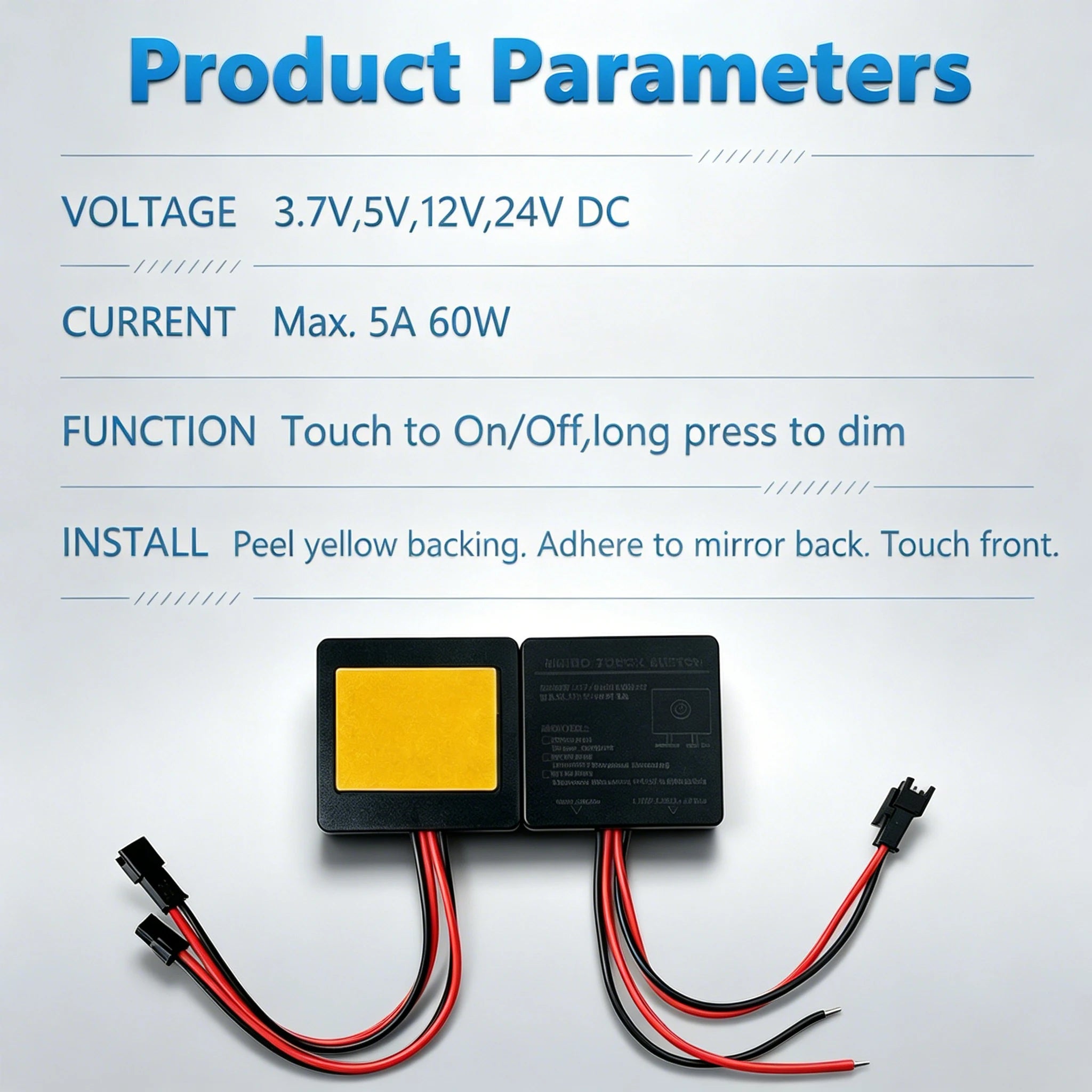 Customizable Bathroom Mirror Smart Home Switch Touch Sensor Mirror Lamp Isolated Touch Switch Module for Led Light Mirror Headli