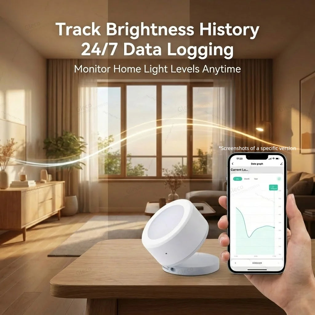 Tuya ZigBee Smart Light Brightness Sensor Luminance Illumination Detector Battery Powered For Smart Life Home Assistant Z2M Hub