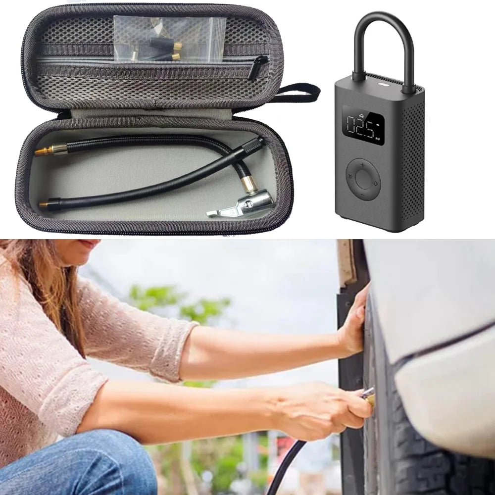 Hard Case Compatible for Xiaomi Mijia Air Pump 2 Car Bicycle Basketball Inflator Compressor Bag for Tire Tube Extension Hose