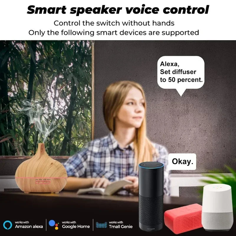 WiFi Smart 550ML Electric Aroma Diffuser Essential Oil Diffuser Air Humidifier Ultrasonic Remote Control Mist Maker Home