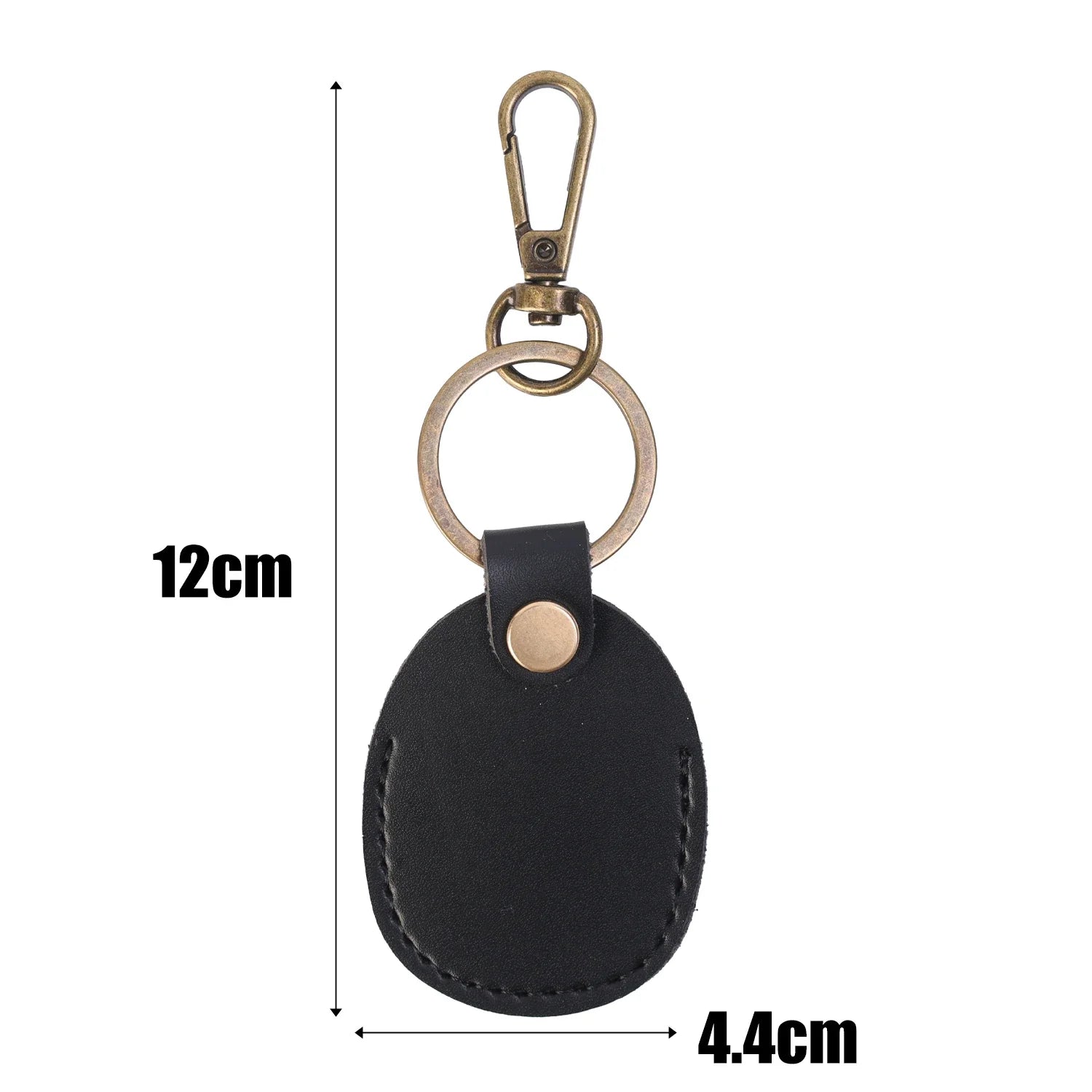 For Apple AirTag Portable Handmade PU Leather Holder Case with Keyring Full Coverage Protective Case Cover for AirTags Air Tag