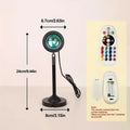 USB-powered sunset projection light, 16 color options, 360° rotating night light with remote control, perfect for bedroom, party
