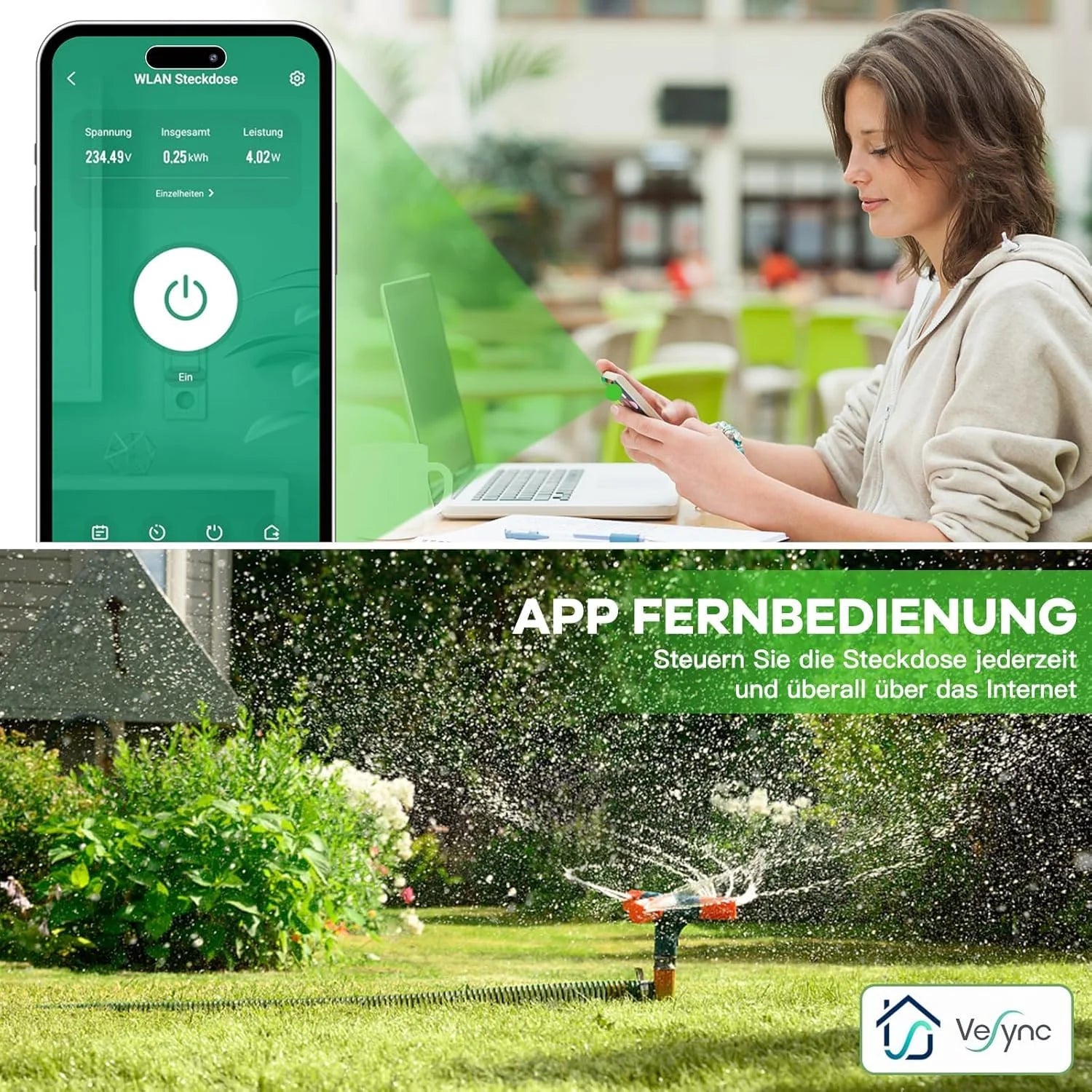 WiFi EU Socket 16A Smart Outdoor Waterproof Electric Socket Smart Plug With Electricity Metering Alexa Google Home Vesync App
