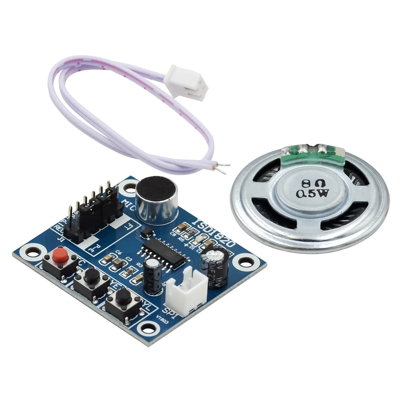 ISD1820 recording module voice module the voice board telediphone module board with Microphones + Loudspeaker