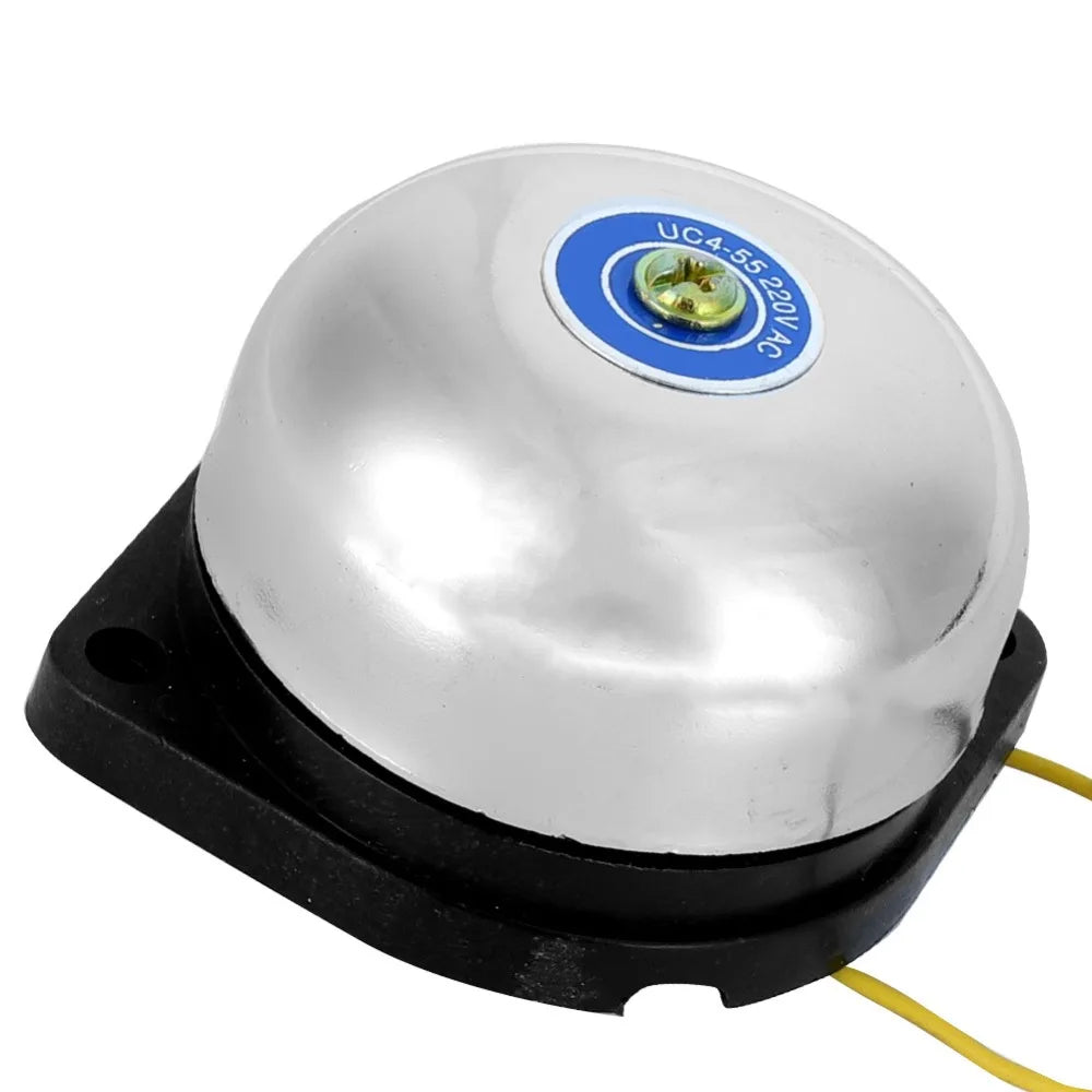 Time Signal 2 Inch Electric Bell Stainless Steel No Spark Fire Alarm Gong Inner Strike Type 220V 5W Electric Ring Home