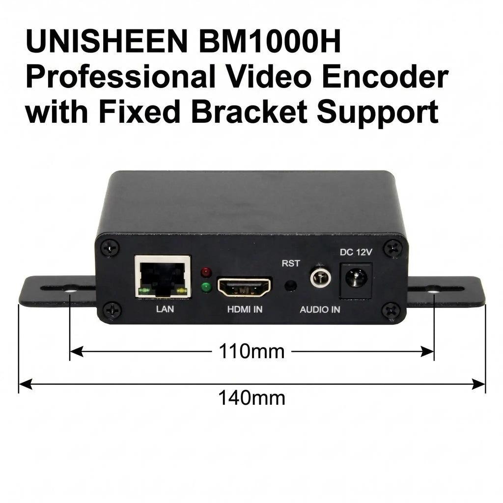 UNISHEEN BM1000H SRT RTMP RTMPS UDP WebRTC Icecast 1080p H.265 H.264 IPTV HDMI to IP HD Live Stream Video Encoder RTSP Onvif