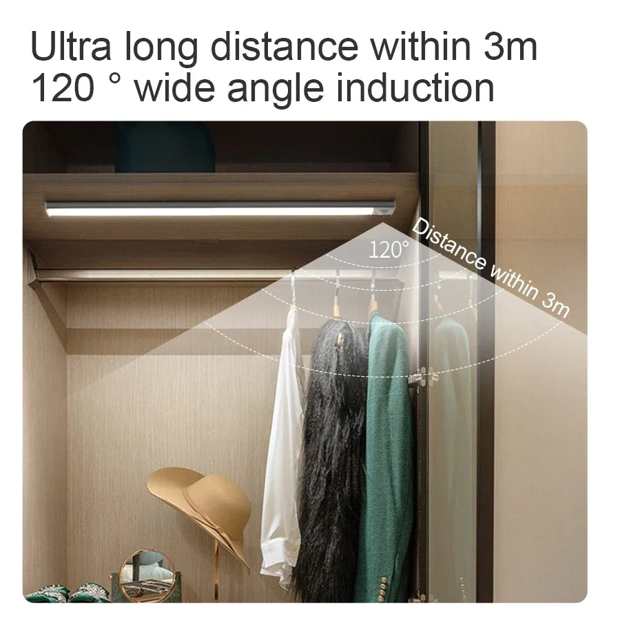 Night Light TYPE-C USB Lights Motion Sensor LED Three colors in one Lamp For Kitchen Cabinet Bedroom Wardrobe Indoor Lighting