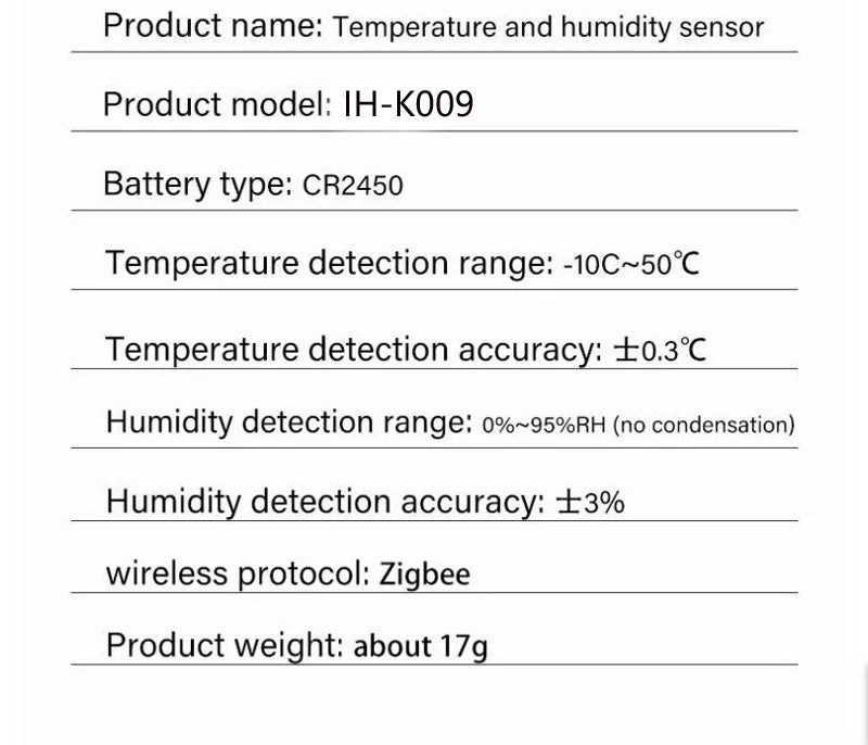 IHSENO Real Time Tuya Smart Life Zigbee Temperature And Humidity Sensor Thermometer Monitor Work for Alexa Google Home Assistant