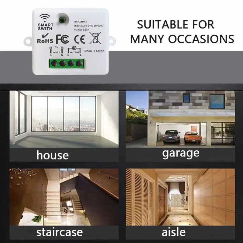 Self-powered 433Mhz Wireless Wall Switch Battery Required Remote Control Light Switch Waterproof 1 2 3Gang No Wiring