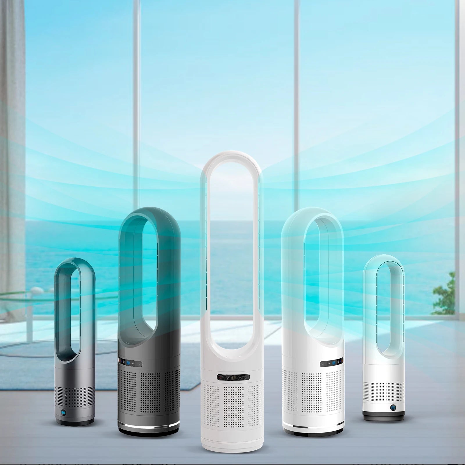 Smart Interior Modern and Luxurious Design 20W Electric air Cooling Bladeless Fan 8 Speeds