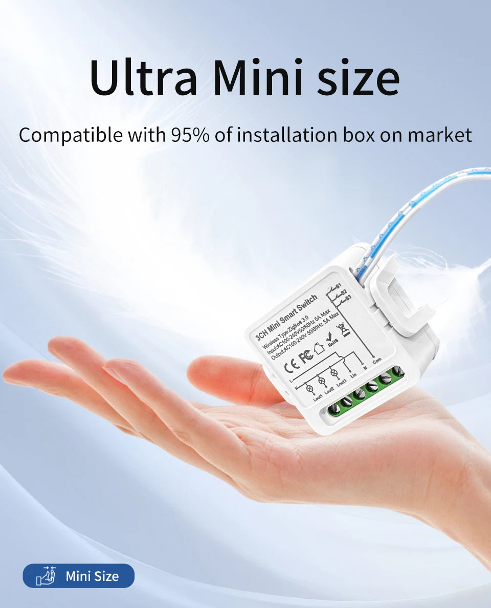 Tuya ZigBee Smart Switch Intelligent Remote Module AC100-240V 1/2/3CH Relay Breaker Smart Life App Works with Alexa Google Home