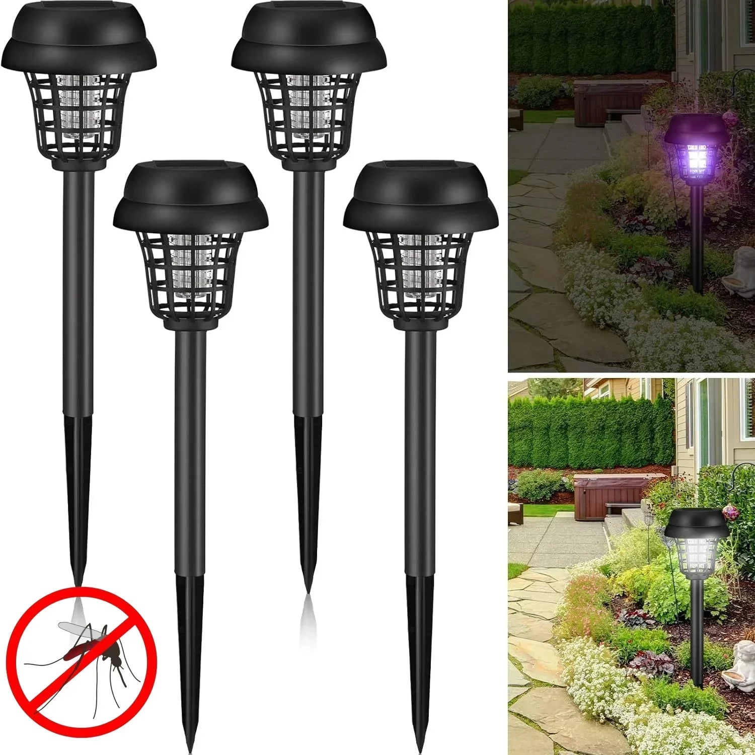 Solar Mosquito Killer Lamp Home Garden Waterproof Mosquito Repeller Outdoor Camping Electric Mosquito Artifact Lighting Lamps