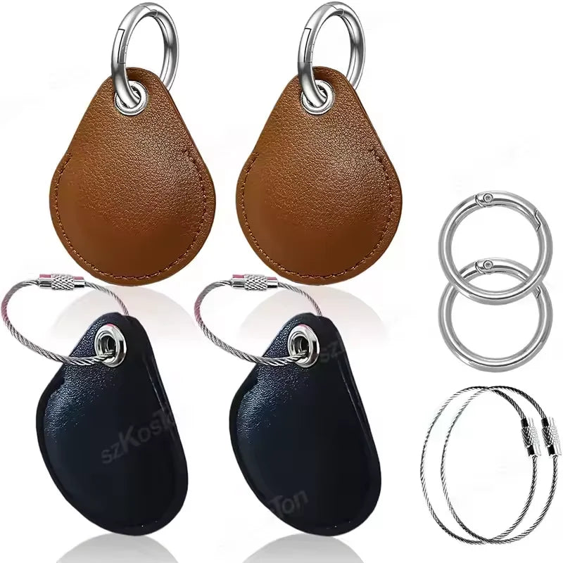 Keyring For Airtags Protective Case Retro High Quality Leather Keychain For Apple Anti-lost Tracker Locator Device Accessories