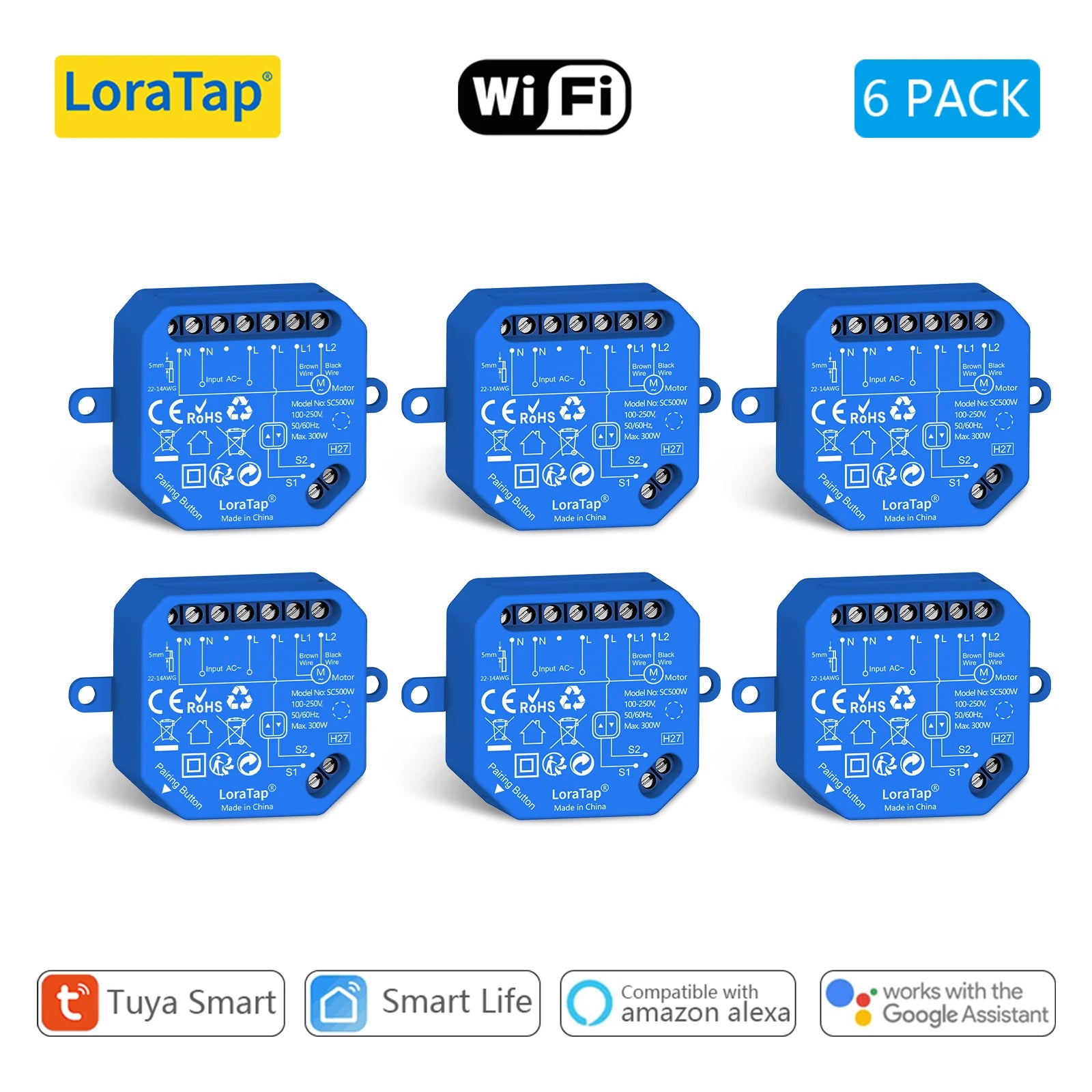 Wireless Roller Shutter Blinds Switch for Tubular Motors Percentage Progress Tuya Smart Life App Remote Control Google Assistant
