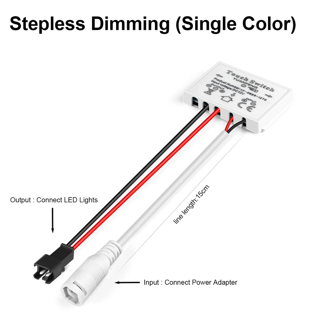 12V 5A LED Dimmer Switch Capacitive CCT Adjustable Touch Sensor Switch For Bathroom Mirror Light Backlight Decoration